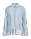 Max Mara Woman Shirt Slate Blue Size 10 Cotton, Silk In Blue