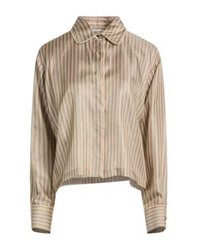 Max Mara Woman Shirt Taupe Size 12 Silk In Neutral