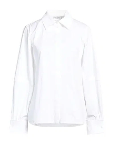 Max Mara Woman Shirt White Size 10 Cotton, Elastane