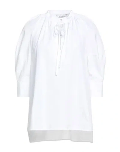 Max Mara Woman Shirt White Size 12 Cotton
