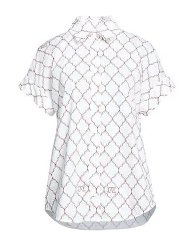 Max Mara Woman Shirt White Size 12 Cotton