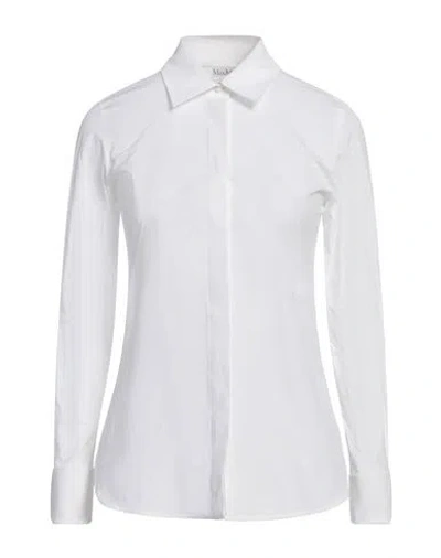 Max Mara Woman Shirt White Size 8 Cotton, Elastane