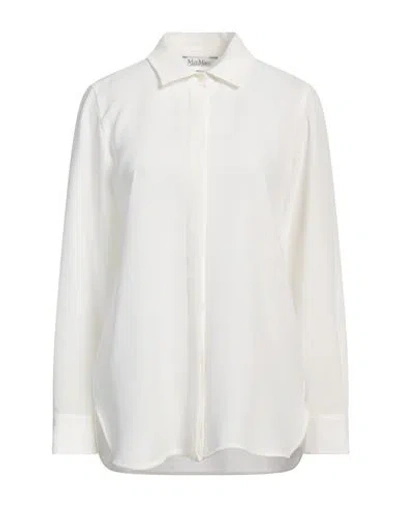 Max Mara Woman Shirt White Size 10 Triacetate, Polyester
