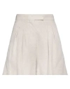 Max Mara Woman Shorts & Bermuda Shorts Beige Size 6 Cotton In Beige
