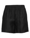 Max Mara Camel Wool Shorts In Black