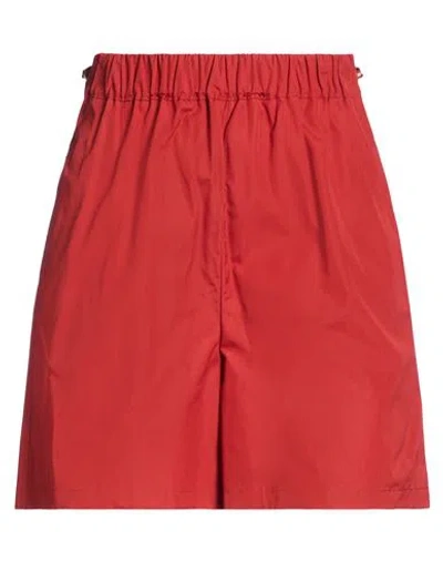 Max Mara Woman Shorts & Bermuda Shorts Brick Size 4 Cotton In Red