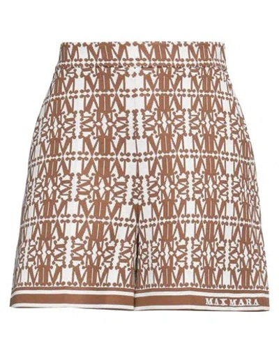 Max Mara Woman Shorts & Bermuda Shorts Brown Size 8 Cotton, Polyamide