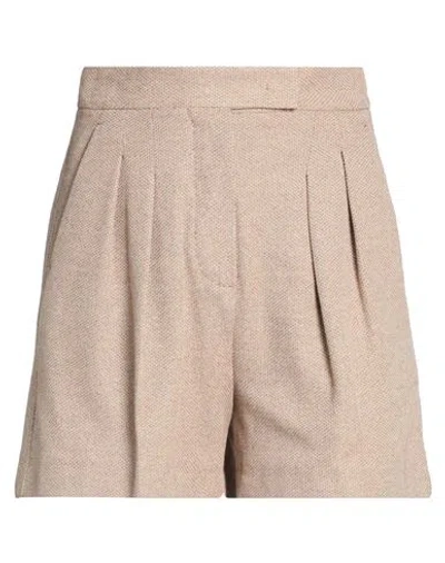 Max Mara Woman Shorts & Bermuda Shorts Camel Size 2 Cotton In Sand