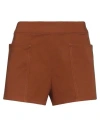 Max Mara Riad Stretch-cotton Low Waisted Shorts In Brown