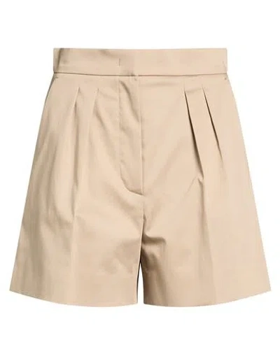 Max Mara Woman Shorts & Bermuda Shorts Khaki Size 4 Cotton, Elastane In Beige