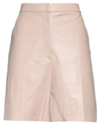 Max Mara Woman Shorts & Bermuda Shorts Pink Size 12 Lambskin, Acetate