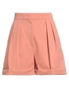 Max Mara Woman Shorts & Bermuda Shorts Salmon Pink Size 10 Virgin Wool, Elastane