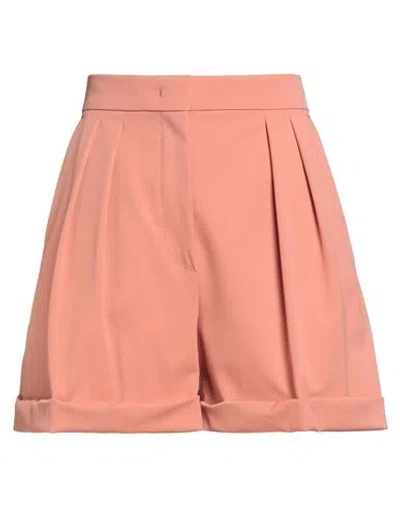 Max Mara Woman Shorts & Bermuda Shorts Salmon Pink Size 10 Virgin Wool, Elastane