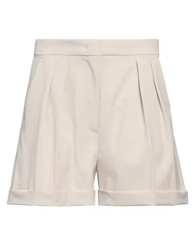 Max Mara Woman Shorts & Bermuda Shorts Taupe Size 8 Virgin Wool, Elastane