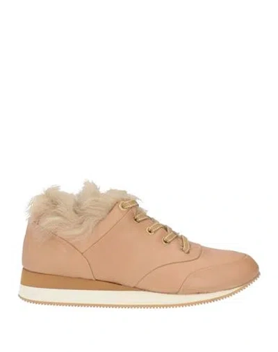 Max Mara Woman Sneakers Camel Size 7 Leather In Neutral