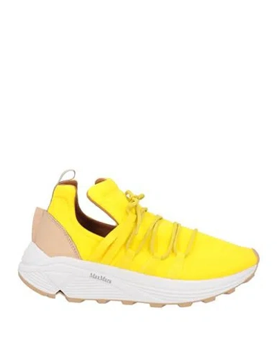 Max Mara Woman Sneakers Yellow Size 10 Textile Fibers