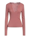 Max Mara Woman Sweater Antique Rose Size L Silk, Cashmere In Pink