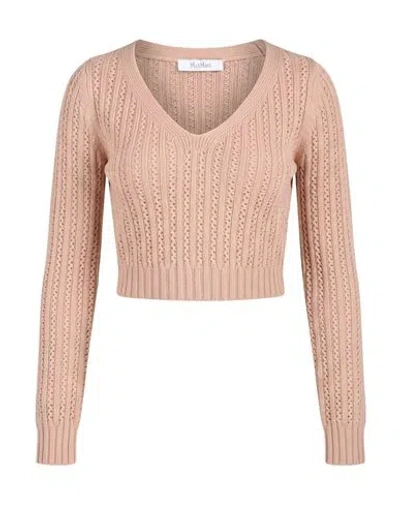 Max Mara Woman Sweater Antique Rose Size M Wool, Cashmere In Pink