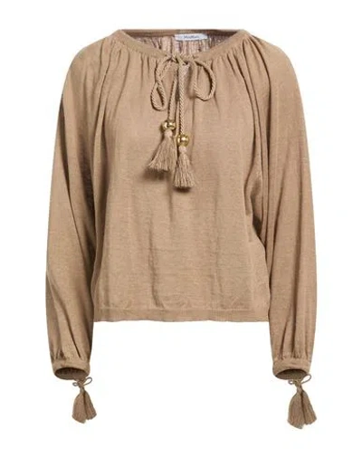 Max Mara Woman Sweater Beige Size L Linen In Sand