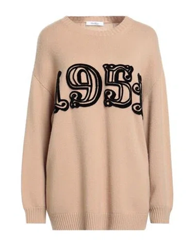 Max Mara Woman Sweater Beige Size L Wool, Cashmere In Nude