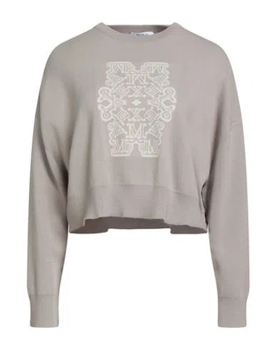 Max Mara Woman Sweater Beige Size M Virgin Wool In Gray