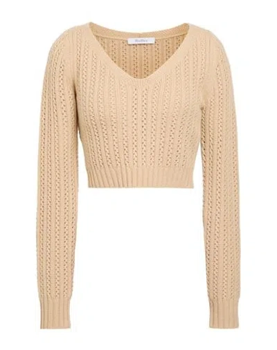 Max Mara Woman Sweater Beige Size S Wool, Cashmere