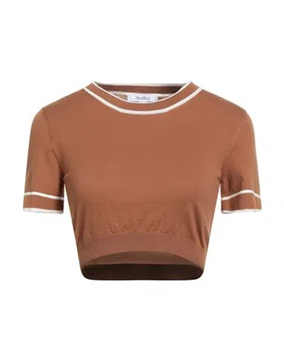 Max Mara Woman Sweater Brown Size L Cotton, Polyester