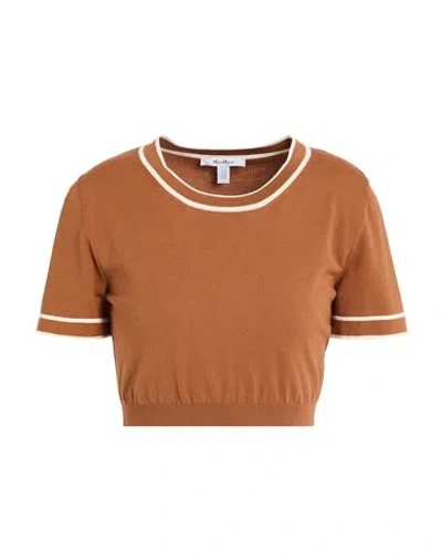 Max Mara Woman Sweater Brown Size L Cotton, Polyester
