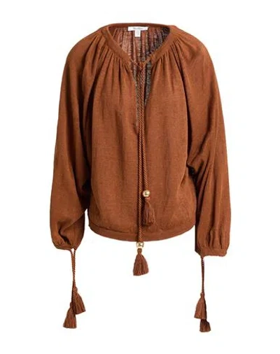 MAX MARA MAX MARA WOMAN SWEATER BROWN SIZE L LINEN
