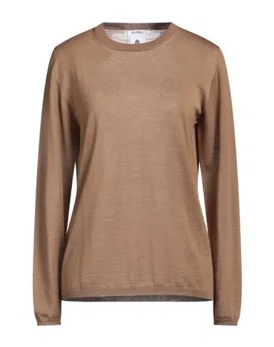 Max Mara Woman Sweater Camel Size L Virgin Wool In Beige