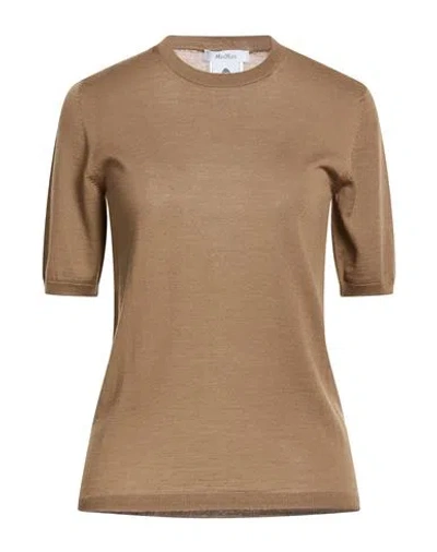 Max Mara Woman Sweater Camel Size L Virgin Wool In Brown