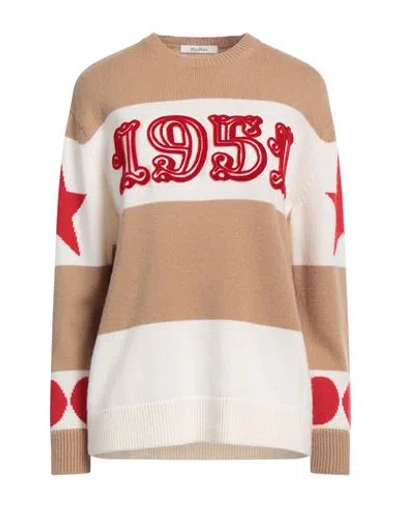 MAX MARA MAX MARA WOMAN SWEATER CAMEL SIZE L WOOL, CASHMERE