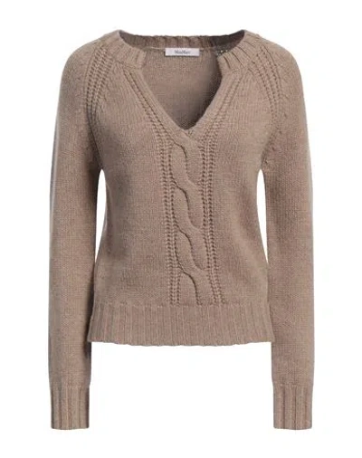Max Mara Woman Sweater Camel Size M Cashmere In Brown