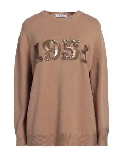 MAX MARA MAX MARA WOMAN SWEATER CAMEL SIZE L WOOL, CASHMERE