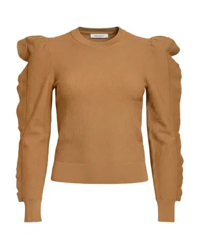 Max Mara Woman Sweater Camel Size Xl Viscose, Polyester In Brown