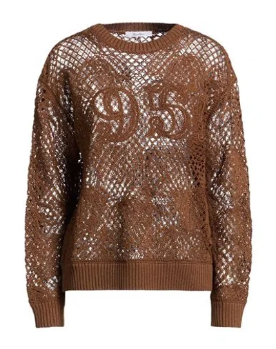 Max Mara Woman Sweater Chocolate Brown Size M Cotton, Polyester