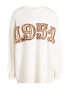 Max Mara Wool And Cashmere Sweater With Frontal Logo In Beige