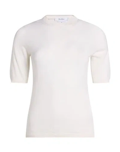 Max Mara Woman Sweater Cream Size M Virgin Wool In White
