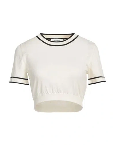 Max Mara Usico Cotton-blend Crop Top In White