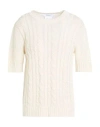 Max Mara Woman Sweater Ivory Size L Linen In Multi