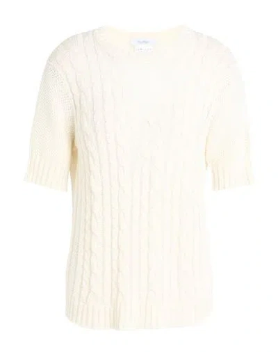 Max Mara Woman Sweater Ivory Size L Linen In Neutral