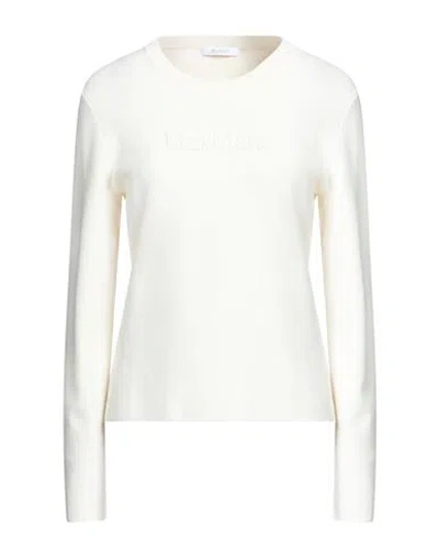 Max Mara Woman Sweater Ivory Size L Viscose, Polyamide, Wool In White