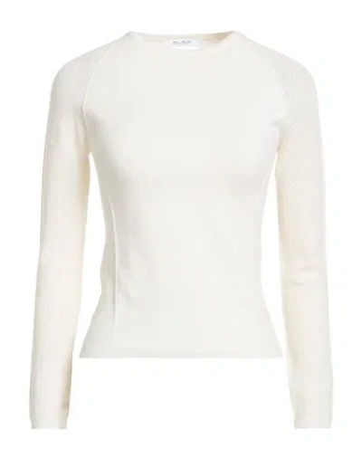 Max Mara Woman Sweater Ivory Size M Wool, Polyamide, Polyester In White