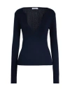 Max Mara Solid Knit Sweater In Blue