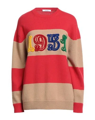 Max Mara Woman Sweater Red Size L Wool, Cashmere