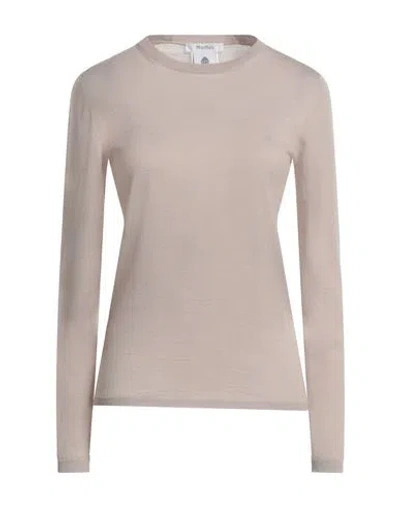 Max Mara Woman Sweater Sand Size L Virgin Wool In Beige