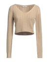 Max Mara Short Wool Blend Ifrem Sweater In Beige
