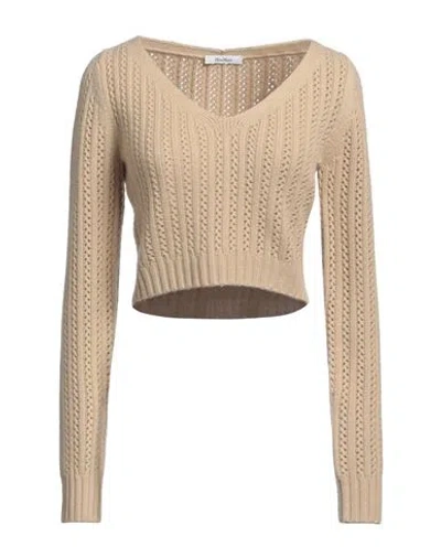 MAX MARA MAX MARA WOMAN SWEATER SAND SIZE L WOOL, CASHMERE