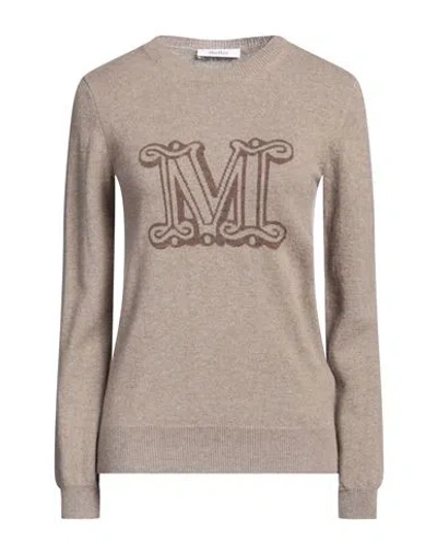 Max Mara Woman Sweater Sand Size L Cashmere In Beige