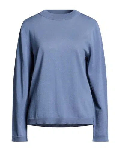 Max Mara Woman Sweater Slate Blue Size L Virgin Wool